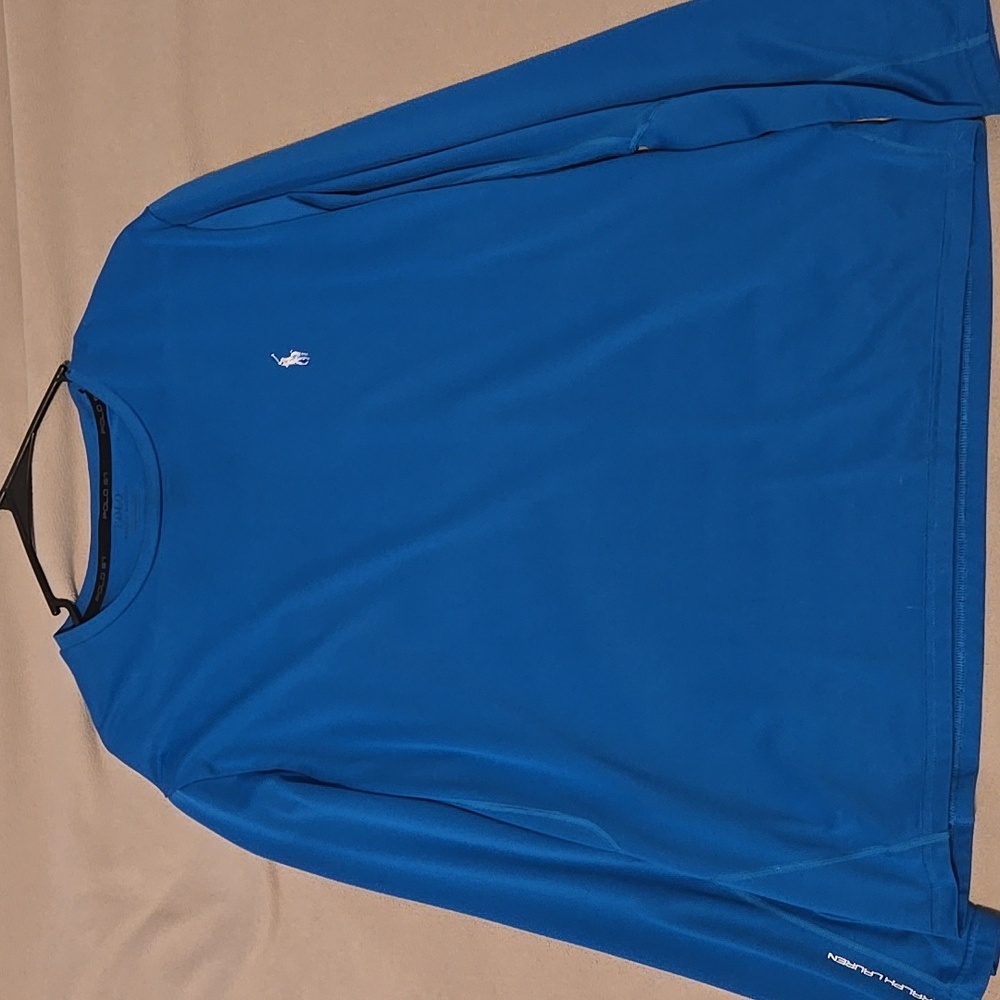 POLO Ralph Lauren Light Blue Long Sleeve Activewear Shirt sz L Excellent
